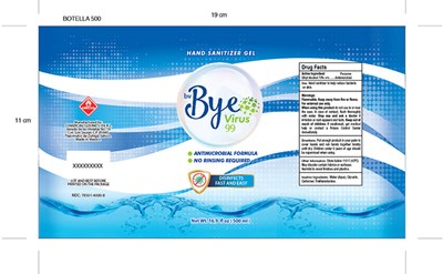 Label 500 mL Bye Virus